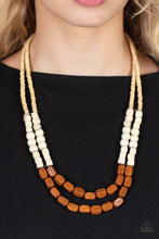 Load image into Gallery viewer, Bermuda Bellhop Brown Wooden Necklace Paparazzi Accessories