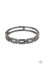 Load image into Gallery viewer, Closed Circuit Strategy Black Gunmetal Hinge Bracelets Paparazzi Accessories