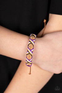 cork,multi,pull-tie,purple,Desert Pirate Multi Pull-Tie Urban Bracelet