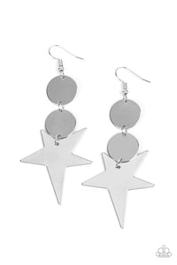 americana,fishhook,patriotic,stars,Star Bizarre Silver Star Earrings