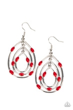 Load image into Gallery viewer, Rippling Rapport Red Earrings Paparazzi Accessories