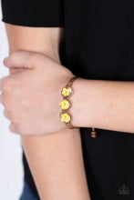 Load image into Gallery viewer, Prairie Persuasion Yellow Floral Pull-Tie Bracelet Paparazzi Accessories