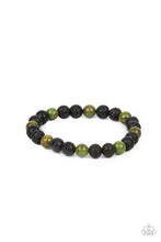 Load image into Gallery viewer, Molten Mogul Green Lava Bead Stretchy Bracelet Paparazzi Accessories