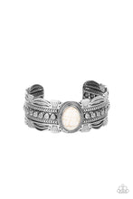 Load image into Gallery viewer, Desert Stroll White Stone Cuff Bracelet Paparazzi Accessories