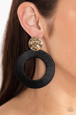 Strategically Sassy Black Post Earring Paparazzi Accessories