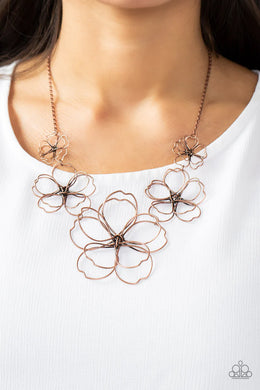 The Show Must Grow On Copper Floral Necklace Paparazzi Acessories