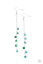 Load image into Gallery viewer, Extended Eloquence Green Rhinestone Earrings Paparazzi Accessories