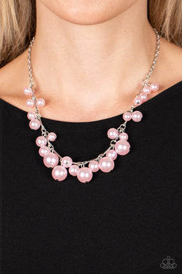 Tearoom Gossip Pink Pearl Necklace Paparazzi Accessories