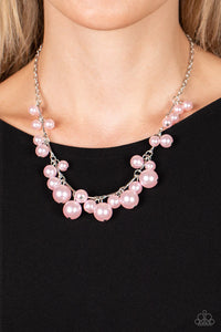 pearls,pink,short necklace,Tearoom Gossip Pink Pearl Necklace