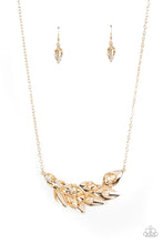 Load image into Gallery viewer, Enviable Elegance Gold Rhinestone Necklace Paparazzi Accessories