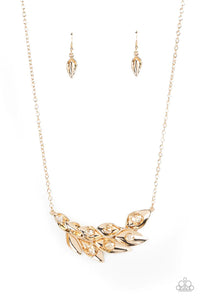 gold,rhinestones,short necklace,Enviable Elegance Gold Rhinestone Necklace