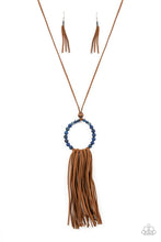 Load image into Gallery viewer, Namaste Mama Blue Stone Leather Necklace Paparazzi Accessories