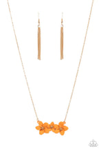 Load image into Gallery viewer, Petunia Picnic Orange Floral Necklace Paparazzi Accessories