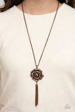 Load image into Gallery viewer, Rosy Redux Copper Floral Necklace Paparazzi Accessories