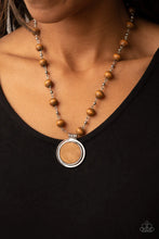 Load image into Gallery viewer, Soulful Sunrise Brown Wood Necklace Paparazzi Accessories