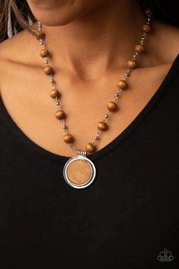 Soulful Sunrise Brown Wood Necklace Paparazzi Accessories