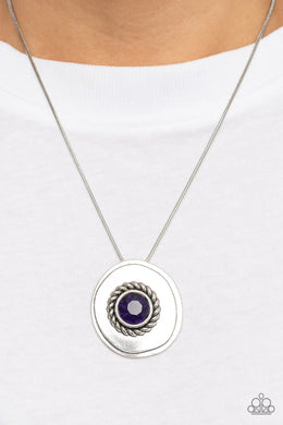 Make Me A MEDALLION-aire Purple Rhinestone Necklace Paparazzi Accessories