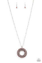 Load image into Gallery viewer, Wintry Wreath Red Rhinestone Necklace Paparazzi Accessories