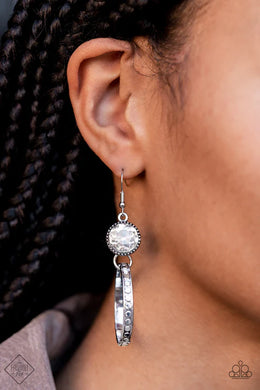 Standalone Sparkle White Rhinestone Earring Paparazzi Accessories