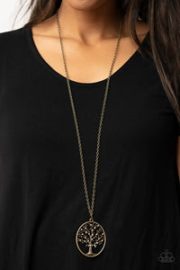 brass,long necklace,rhinestones,Autumn Abundance Brass Necklace