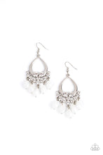 Load image into Gallery viewer, Famous Fasionista White Rhinestone Earrings Paparazzi Accessories