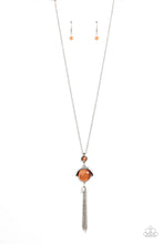 Load image into Gallery viewer, Lavishly Lucid Orange Cat&#39;s Eye Necklace Paparazzi Accessories