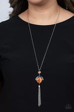 Load image into Gallery viewer, Lavishly Lucid Orange Cat&#39;s Eye Necklace Paparazzi Accessories