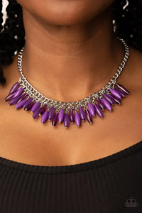 purple,short necklace,Beach House Hustle Purple Necklace