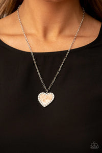 brown,hearts,rhinestones,short necklace,Heart Full of Luster Brown Heart Necklace