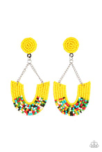 Load image into Gallery viewer, Make It RAINBOW Yellow Seed Bead Post Earring Paparazzi Accessories