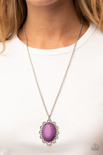 Load image into Gallery viewer, Daisy Dotted Deserts Purple Stone Floral Necklace Paparazzi Accessories