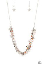 Load image into Gallery viewer, Fearlessly Floral Orange Rhinestone Necklace Paparazzi Accessories
