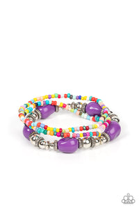purple,seed bead,stretchy,Confidently Crafty Purple Stretchy Bracelet