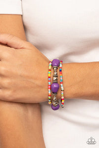 purple,seed bead,stretchy,Confidently Crafty Purple Stretchy Bracelet