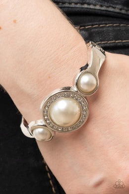 Debutante Daydream White Pearl Hinge Bracelet Paparazzi Accessories