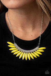short necklace,yellow,Flauntable Flamboyance Yellow Necklace