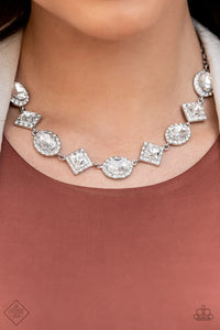 dainty back,lobster claw clasp,post,rhinestones,short necklace,white,Fiercely 5th Avenue Complete Trend Blend 0922