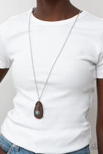 Load image into Gallery viewer, Personal Fowl Blue Stone Feather Necklace Paparazzi Accessories