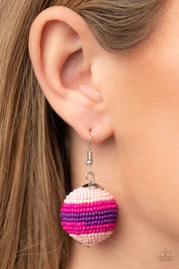Zest Fest Pink Seed Bead Earrings Paparazzi Accessories