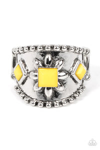 floral,wide back,yellow,Daisy Diviner Yellow Ring