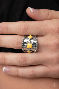floral,wide back,yellow,Daisy Diviner Yellow Ring