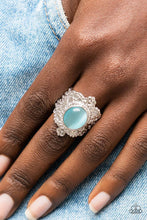Load image into Gallery viewer, Delightfully Dreamy Blue Cat&#39;s Eye Ring Paparazzi Acessories