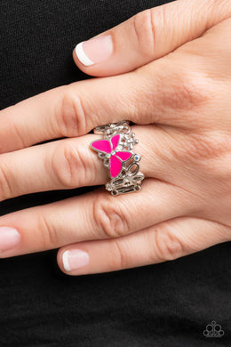 All Fluttered Up Pink Ring Paparazzi Accessories