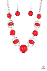red,short necklace,Eye of the BEAD-holder Red Necklace
