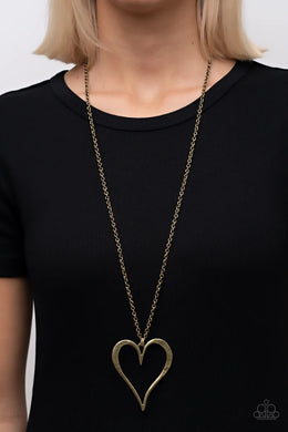 Hopelessly In Love Brass Heart Necklace Paparazzi Accessories