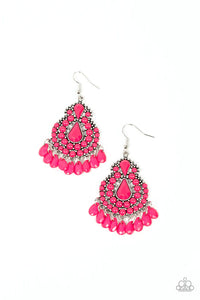 fishhook,pink,Persian Posh Pink Earrings