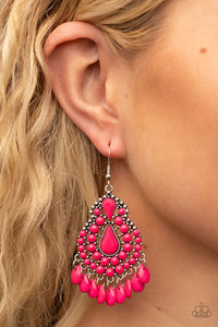 fishhook,pink,Persian Posh Pink Earrings