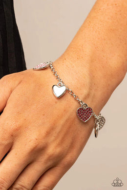 Lusty Locket Multi Rhinestone Heart Bracelet Paparazzi Accessories