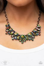 Load image into Gallery viewer, Combustible Charisma Multi Oil Spill Rhinestone Necklace Paparazzi Accessories