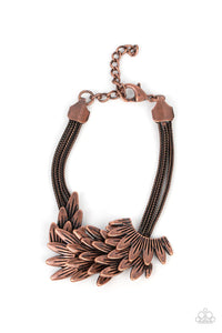 copper,feathers,lobster claw clasp,Boa and Arrow Copper Bracelet